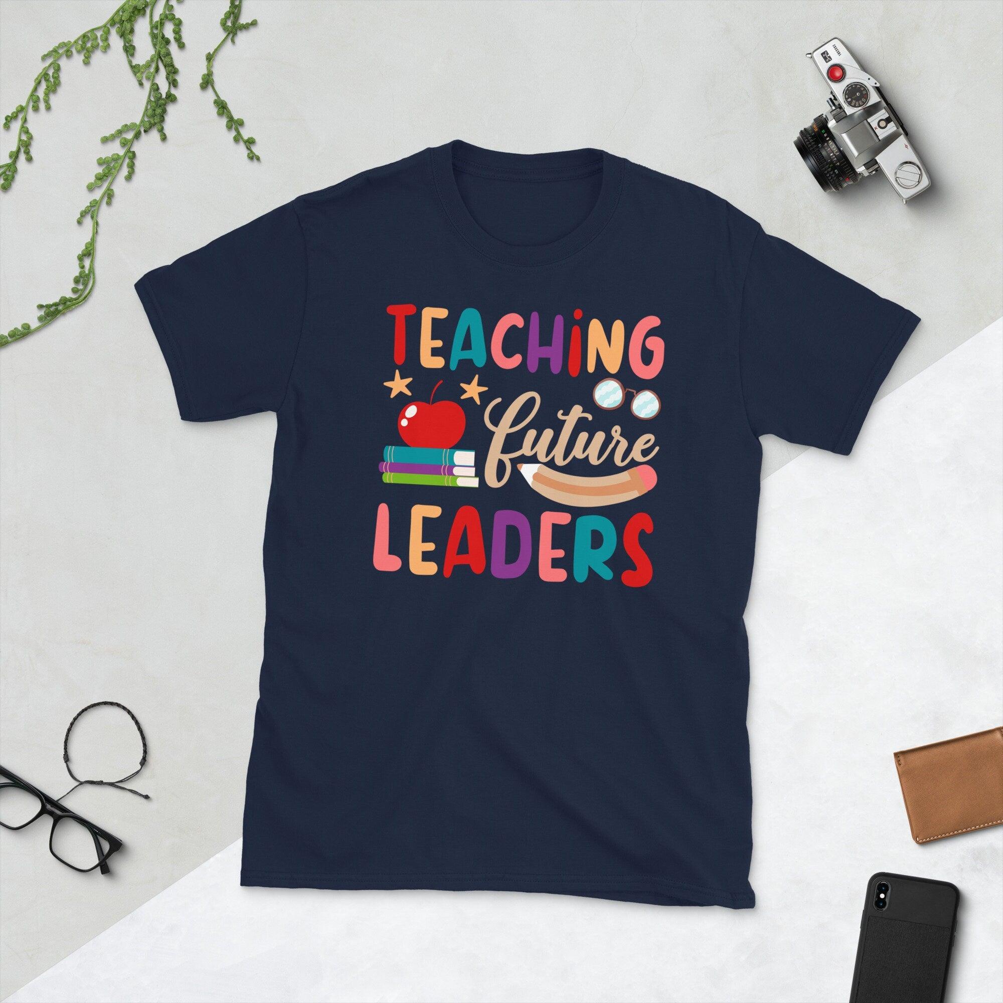 Teaching Future Leaders, Teaching is a Work of Heart T-Shirt, Back To School Teaching Future Leaders Teacher Life Gift T-Shirt - plusminusco.com