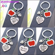 Thank You Teachers Love Heart Keychain Chic Red Apple - plusminusco.com