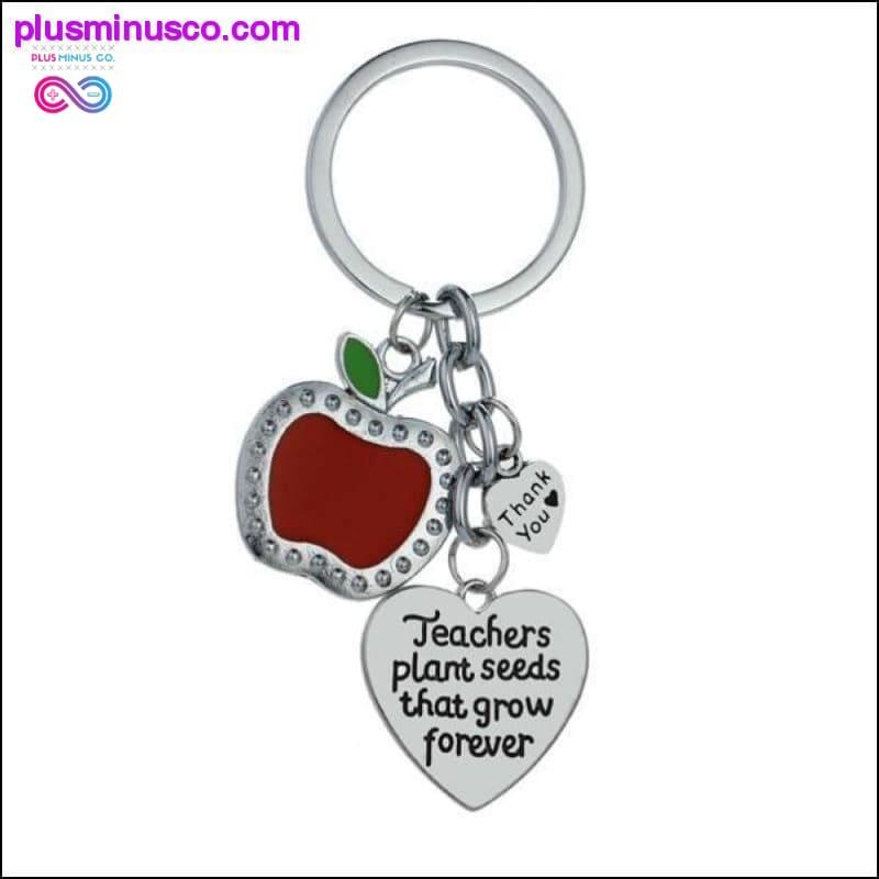 Takk Lærere elsker hjerte nøkkelring Chic Red Apple - plusminusco.com