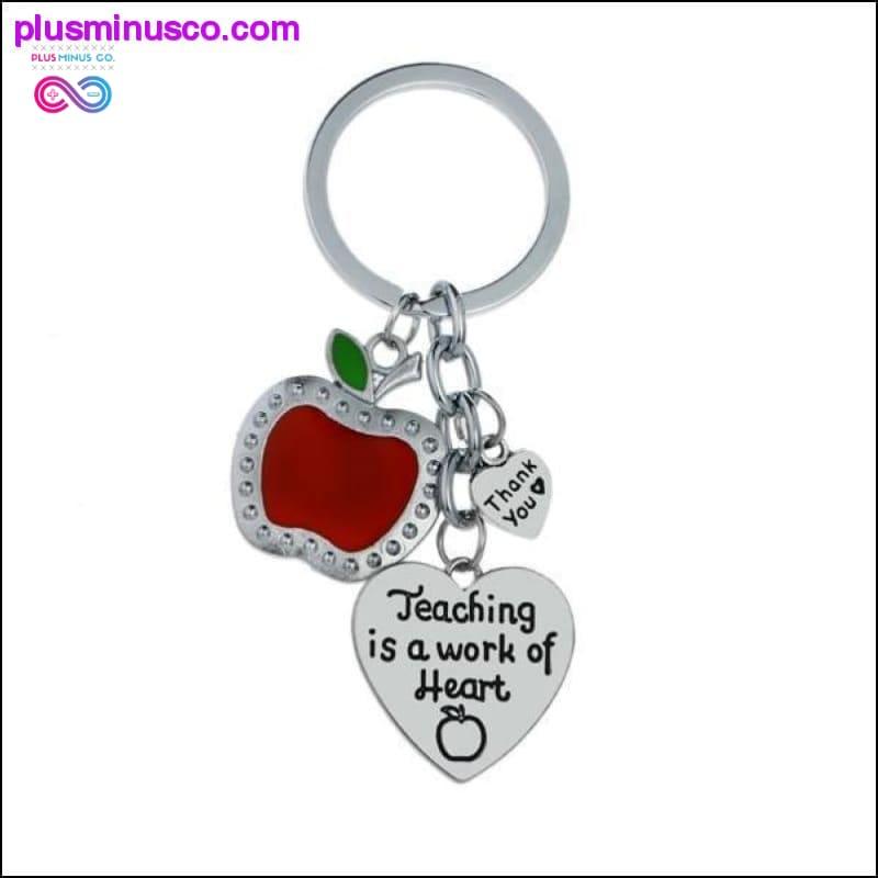 Köszönöm Tanárok Love Heart Kulcstartó Chic Red Apple - plusminusco.com