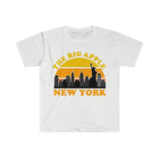 Velké jablko v New Yorku | Retro trička Sunset, suvenýrové tričko New York City Skyline, kostým na večírky NYC, Visit Trip Travel NY, brooklynský most, panorama města, manhattan, new york, new york city, new york city art, new york dárek, new york print, new york skyline, nyc, nyc dárek, nyc skyline, socha svobody, triko, trička - plusminusco.com