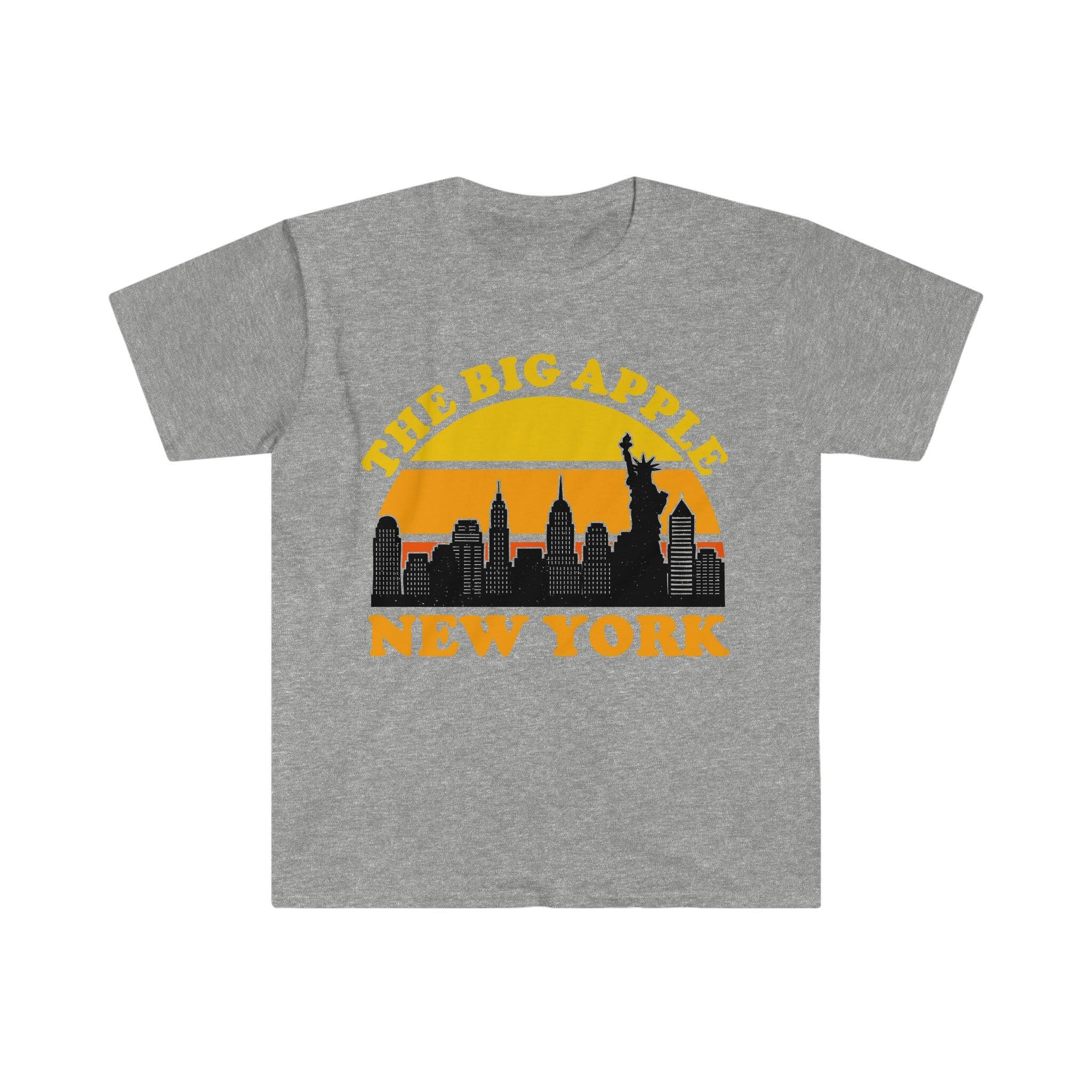The Big Apple New York | Retro Sunset T-Shirts, New York City Skyline Souvenir Tee, NYC Parties Costume, Visit Trip Travel NY, - plusminusco.com