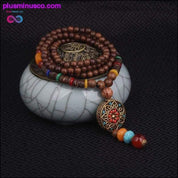 Цветето на религиозна винтидж кръгла чиния Непал - plusminusco.com