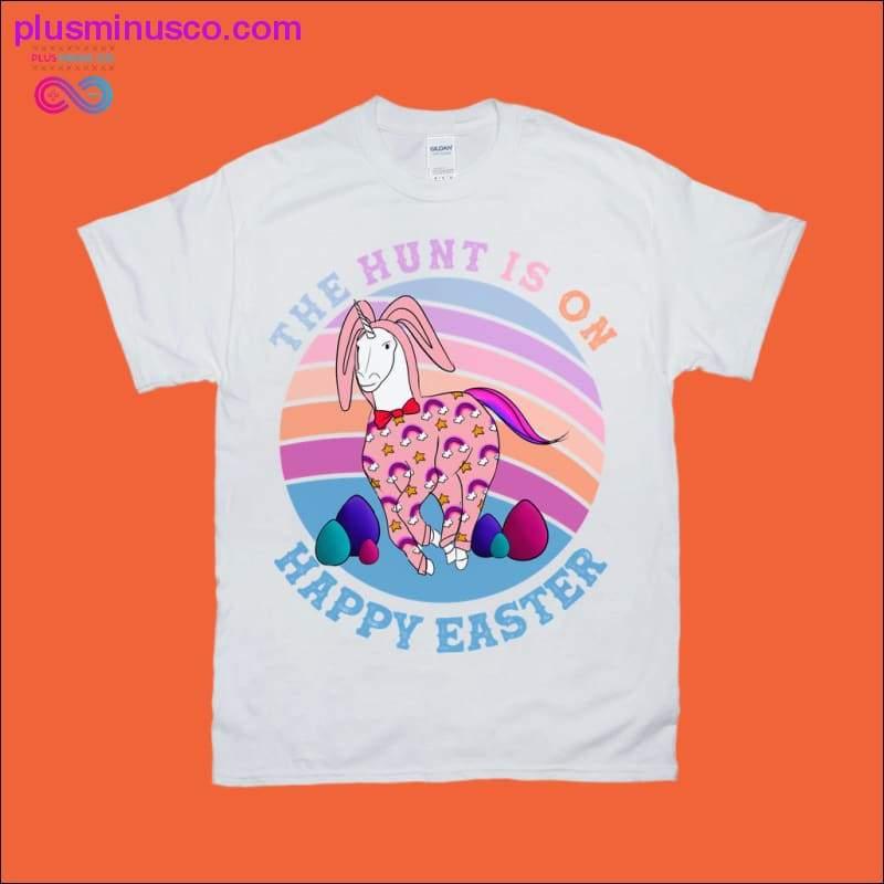 The Hunt is on | Unicorn | Retro Sunset T-Shirts - plusminusco.com