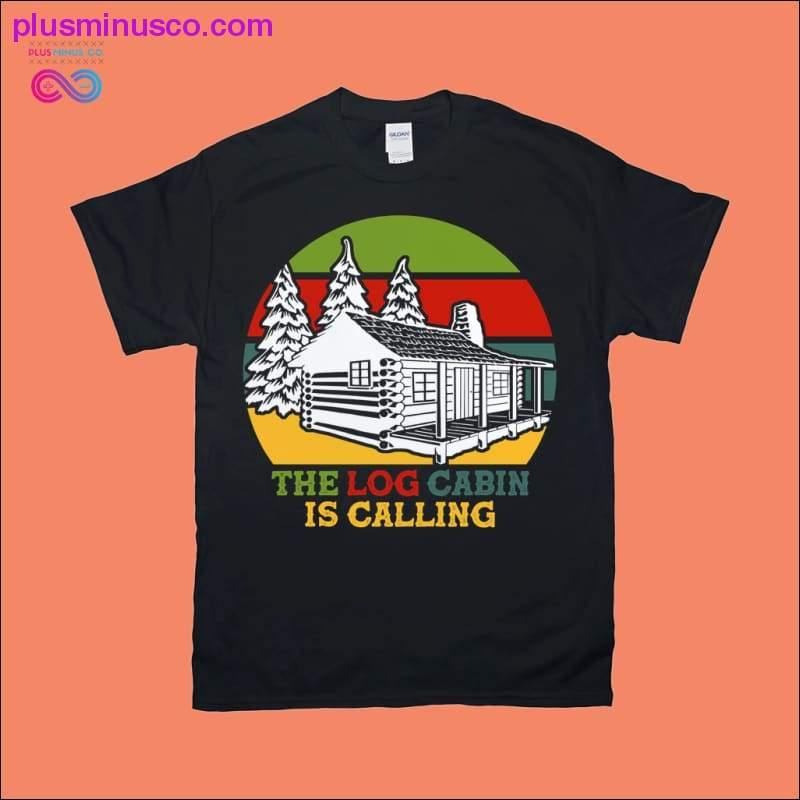 The Log Cabin is calling | Retro Sunset T-Shirts - plusminusco.com