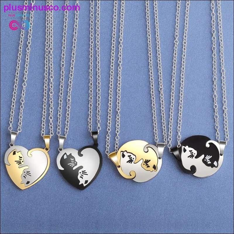 The Purrfect Pendant Necklace , Couple heart necklace Cute - plusminusco.com