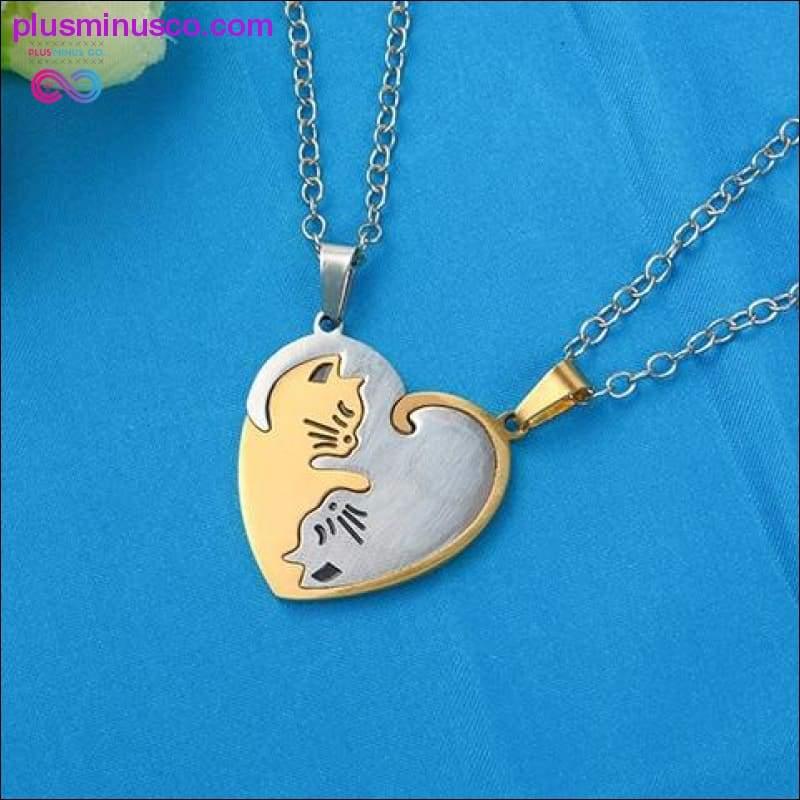 Ang Purrfect Pendant Necklace , Couple heart necklace Cute - plusminusco.com