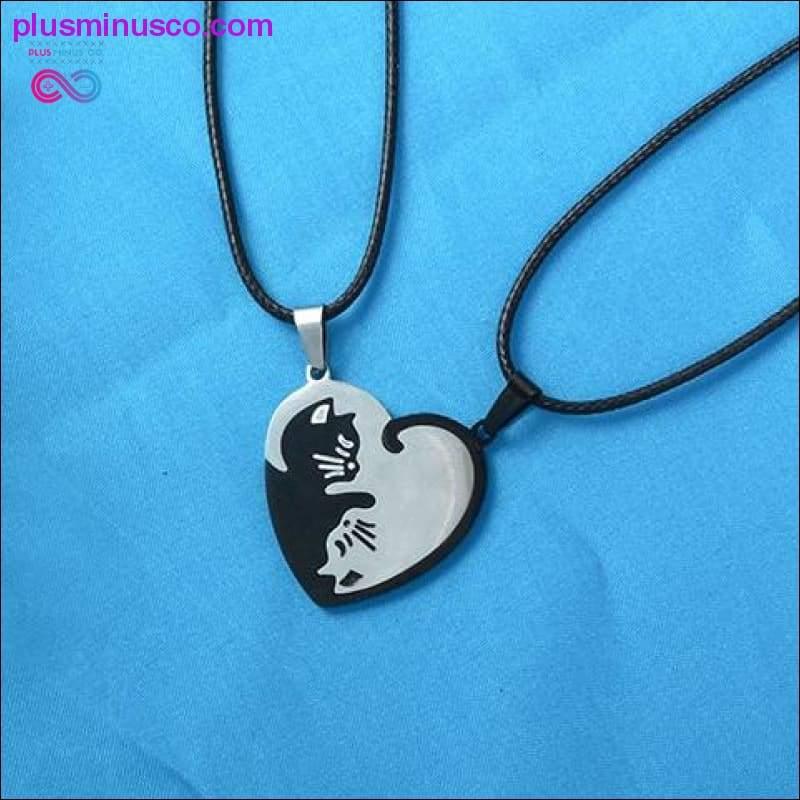 Le collier pendentif Purrfect, collier coeur couple mignon - plusminusco.com