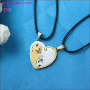The Purrfect Pendant Necklace , Couple heart necklace Cute - plusminusco.com