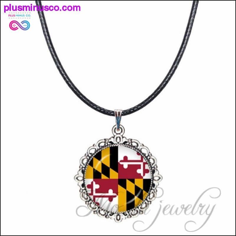 The State of Maryland Pendant Flag of MD Necklaces Maryland - plusminusco.com