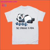 The Struggle is Real Panda Weightlifting T-Shirts - plusminusco.com
