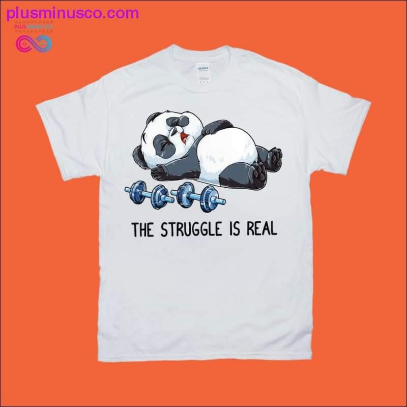 The Struggle is Real Panda Weightlifting T-Shirts - plusminusco.com