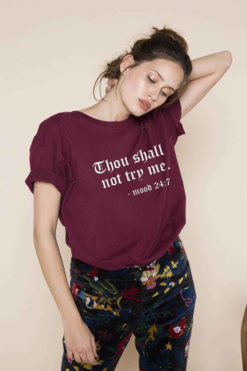 Thou Shall Not Try Me Letter Printed New Arrival Unisex Summer Funny Casual 100%Cotton T-shirt Gift for Mom Gift for Dad Mothers Day shirts Mom Life Tees - plusminusco.com