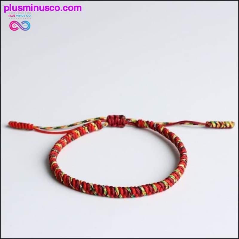 Tibetansk buddhistisk håndflettet bomullstråd Lucky Knots - plusminusco.com