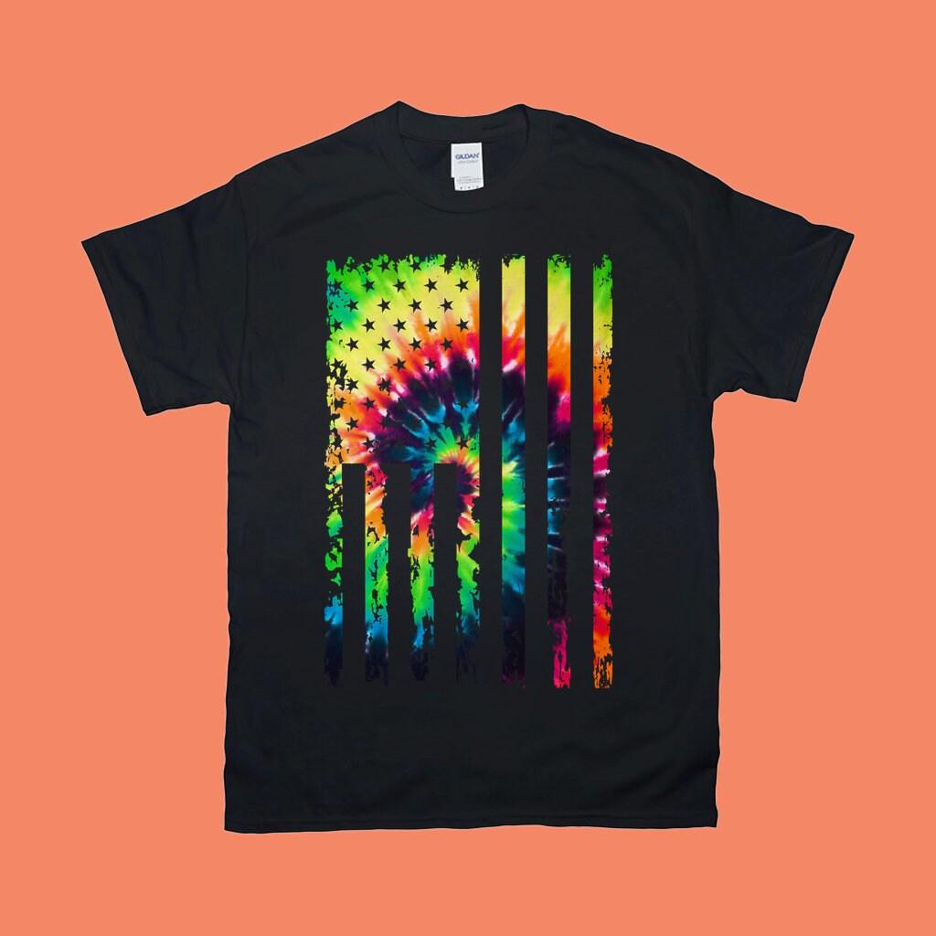 Tie Dye Grunge | Amerikos vėliavos marškinėliai – plusminusco.com