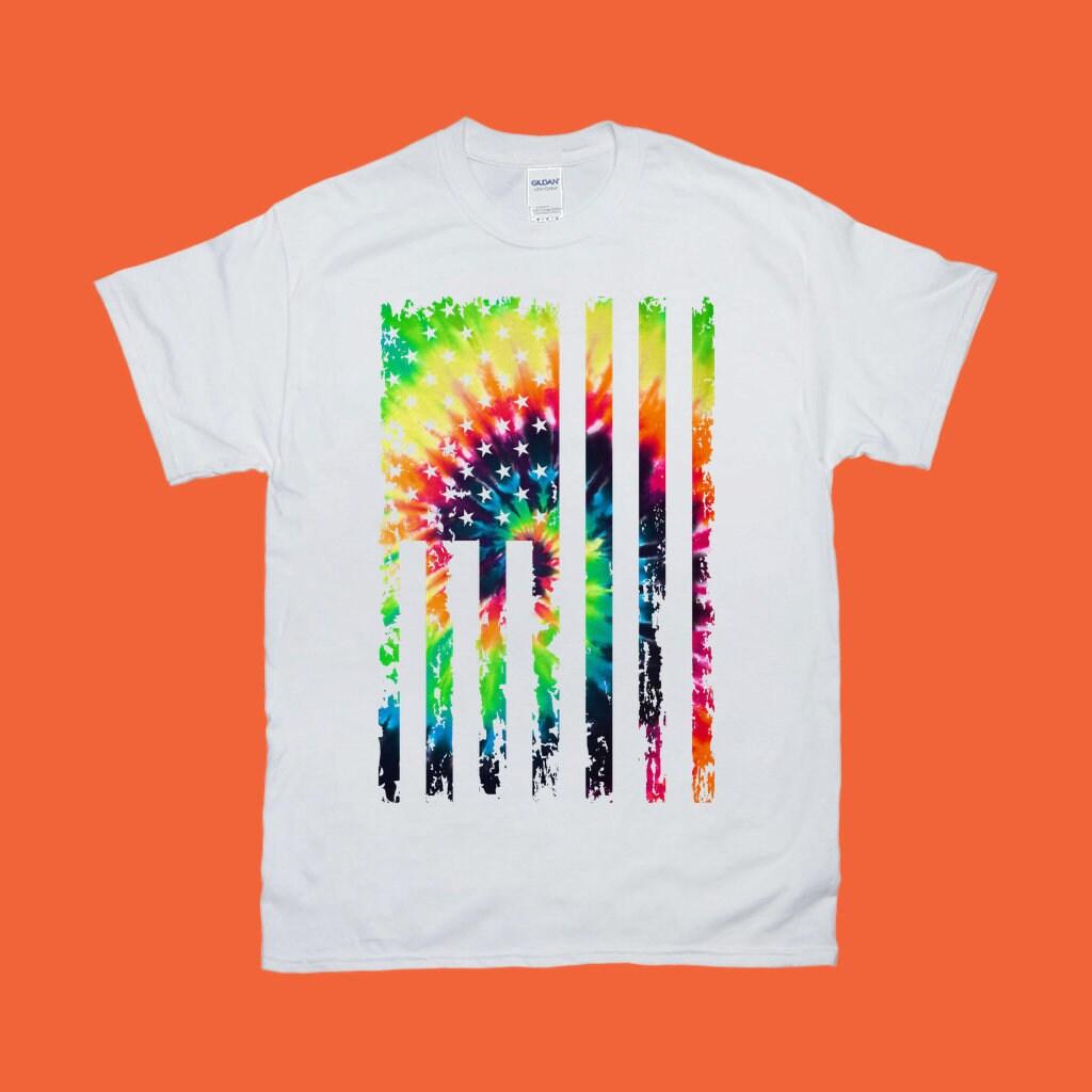 Tie Dye Grunge | American Flag T-skjorter - plusminusco.com