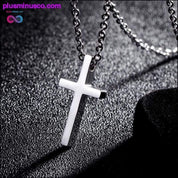 Collier de prière avec pendentif croix en acier titane - plusminusco.com