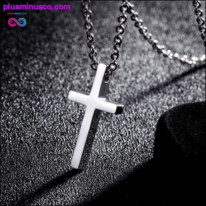 Collier de prière avec pendentif croix en acier titane - plusminusco.com