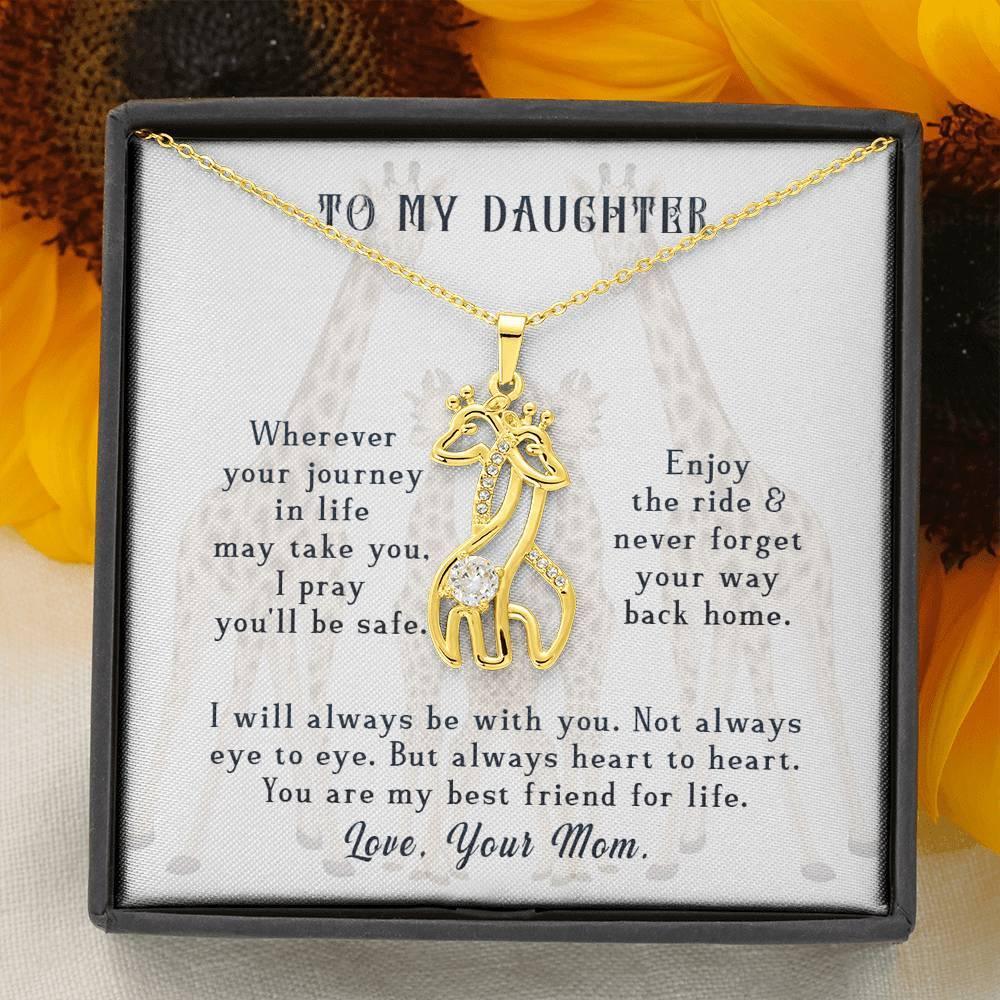 À ma fille, Collier girafe, Cadeau de maman, Anniversaire - plusminusco.com