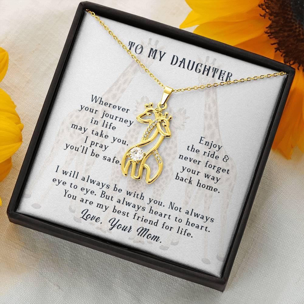 Mojoj kćeri, Žirafa ogrlica, Poklon od mame, Rođendan - plusminusco.com