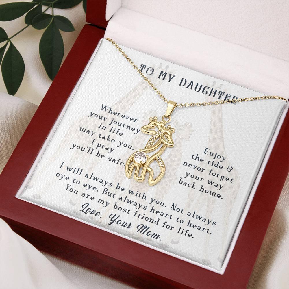 To my daughter, Giraffe necklace, Gift from mom, Birthday - plusminusco.com