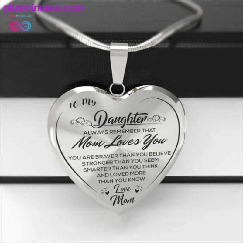 To My Daughter Love Mom Heart Necklace Gold Silver Color Necklace - plusminusco.com