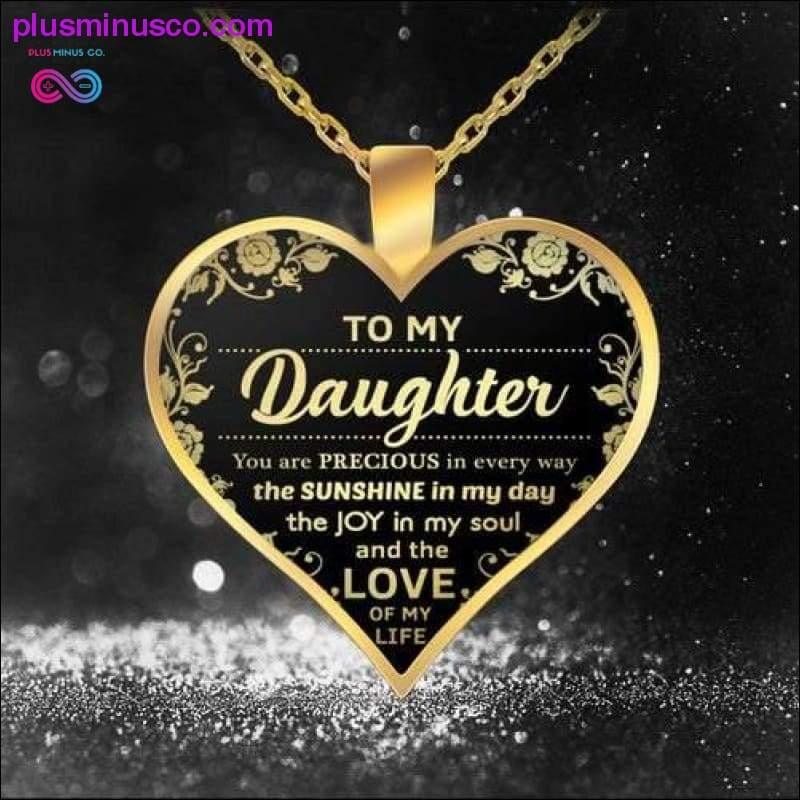 Para minha filha, amor, mãe, coração, colar, ouro, prata, cor - plusminusco.com