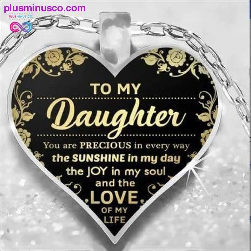 قلادة إلى ابنتي تحب أمي على شكل قلب ذهبي وفضي اللون - plusminusco.com