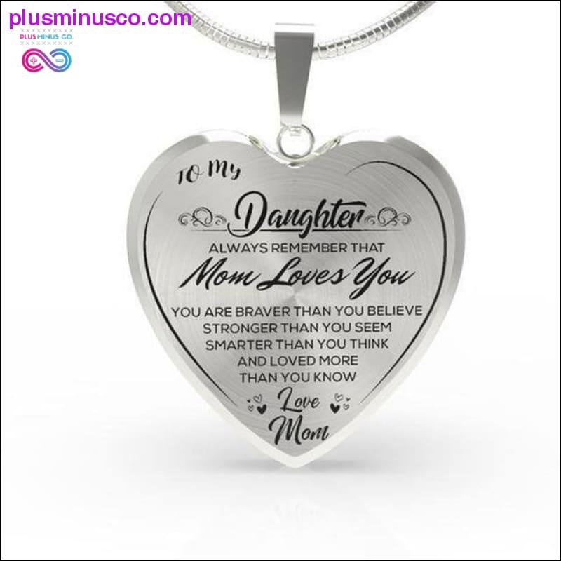To My Daughter Love Mom Heart Necklace Gold Silver Color - plusminusco.com