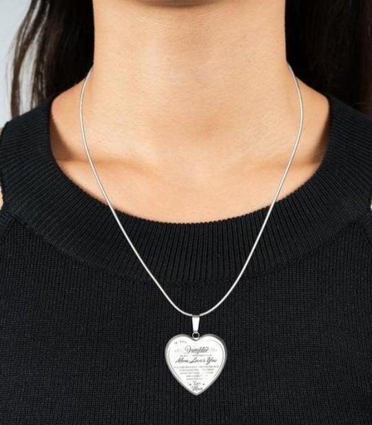 To My Daughter Love Mom Heart Necklace Gold Silver Color - plusminusco.com