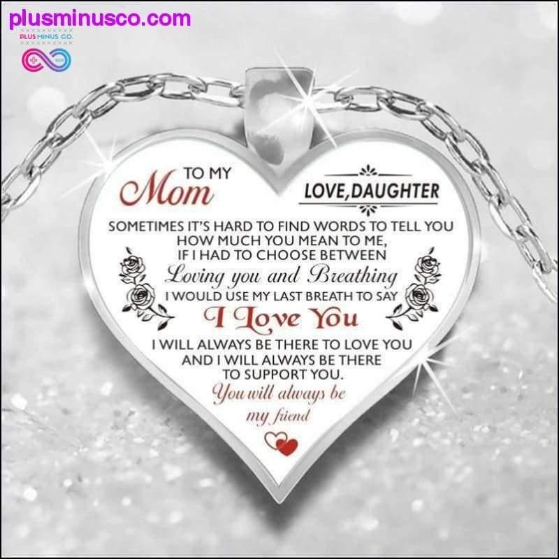 Pentru mama mea, bunica, fiică, colier inimă, lanț de culoare argintie - plusminusco.com