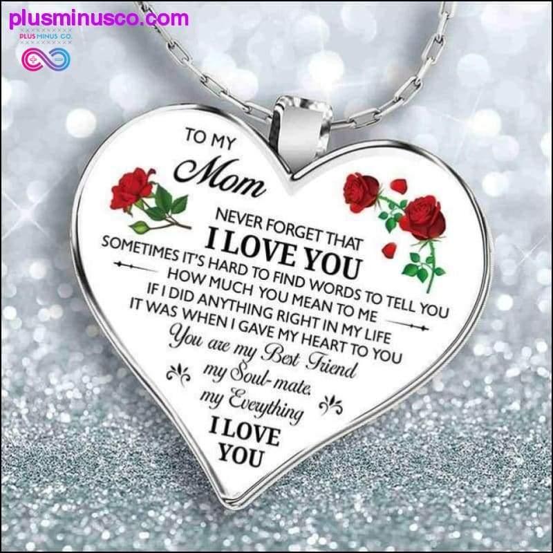 Pentru mama mea, bunica, fiică, colier inimă, lanț de culoare argintie - plusminusco.com