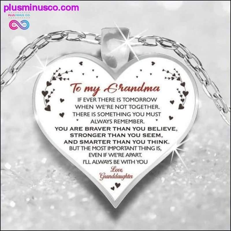 To My Mom Grandma Daughter Heart Necklace Silver Color Chain - plusminusco.com