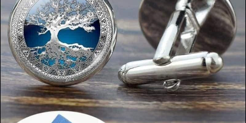 Tree of Life Cufflinks for Men Best Man Cufflinks Set - plusminusco.com