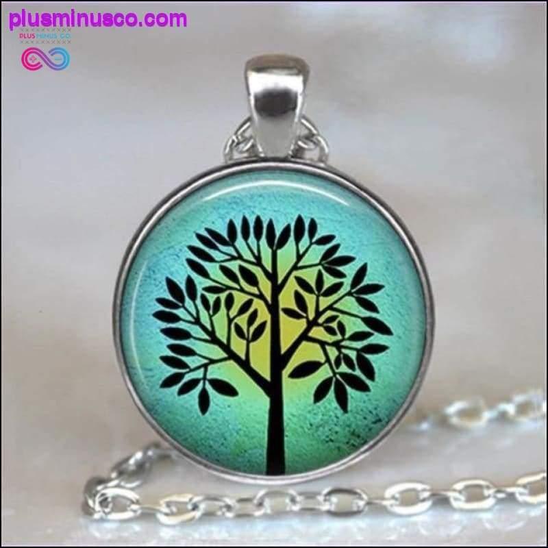 Κολιέ & μενταγιόν Tree Of Life Glass Cabochon Statement - plusminusco.com