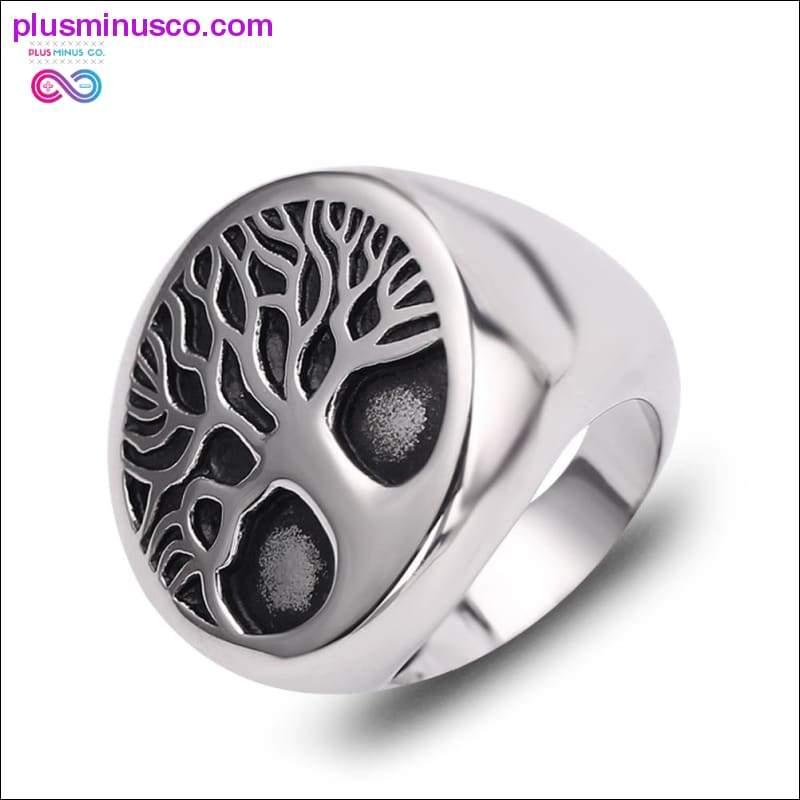 Пръстен Дървото на живота Класически мъжки викингски пръстени с амулети Nordic - plusminusco.com
