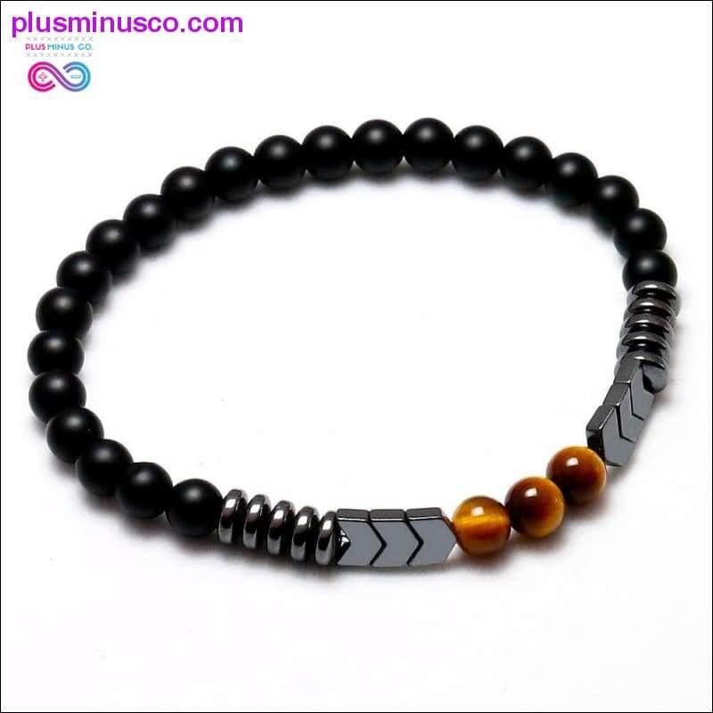 Trendy Natural Matte Black Onyx Beads With Tiger Eye Strand - plusminusco.com