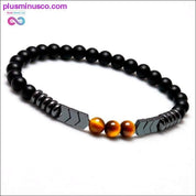 Trendy Natural Matte Black Onyx Beads With Tiger Eye Strand - plusminusco.com
