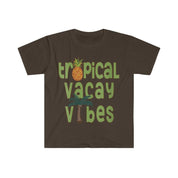 Футболка Tropical Vacay Vibes, рэтра-кашуля Pineapple Palm Trees, Vacay Vibes, трапічныя кашулі, дарожныя футболкі, футболкі для адпачынку, рэжым Vacay Mode, - plusminusco.com