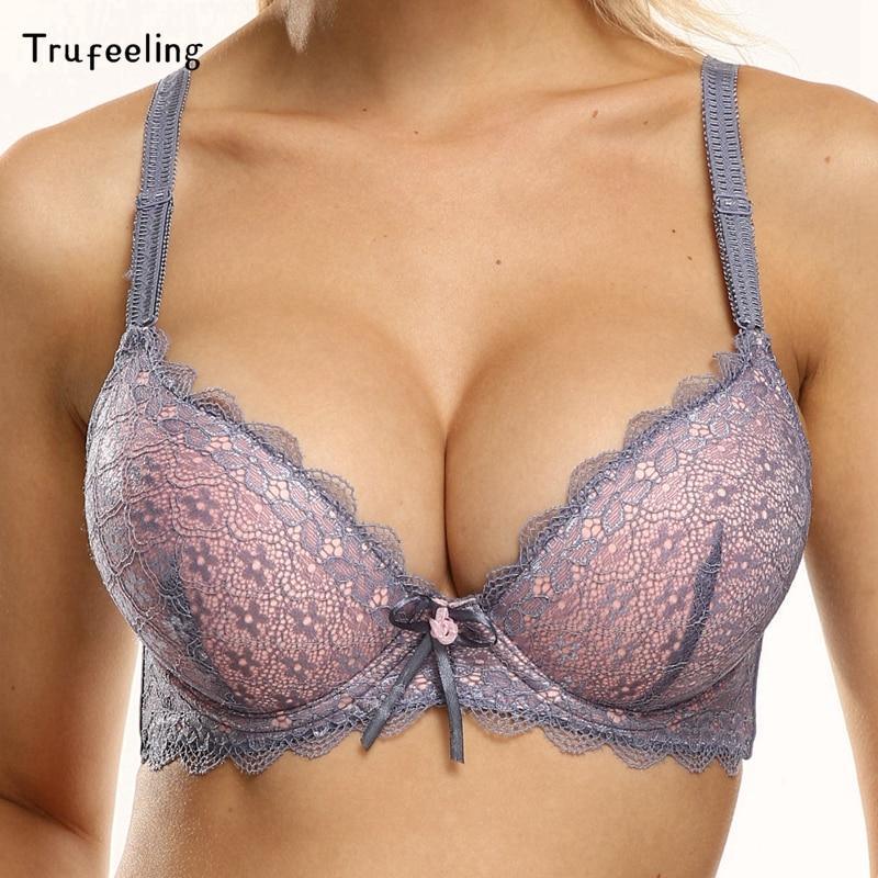 Two-color Thick Doble Layer Padded Push Up Bra Sexy Lingerie - plusminusco.com