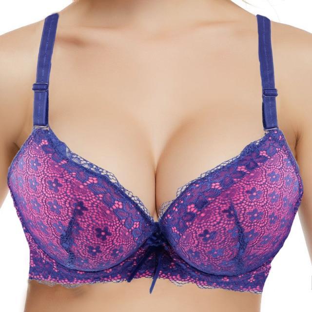 Two-color Thick Doble Layer Padded Push Up Bra Sexy Lingerie - plusminusco.com
