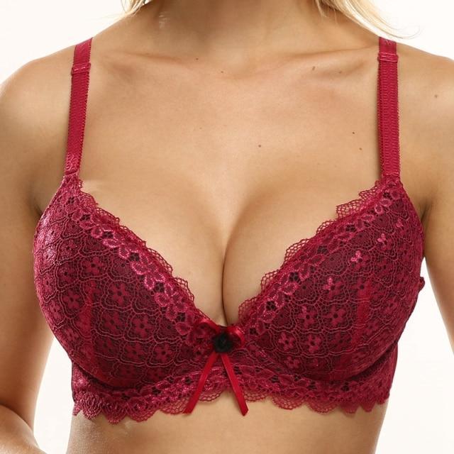 Two-color Thick Doble Layer Padded Push Up Bra Sexy Lingerie - plusminusco.com