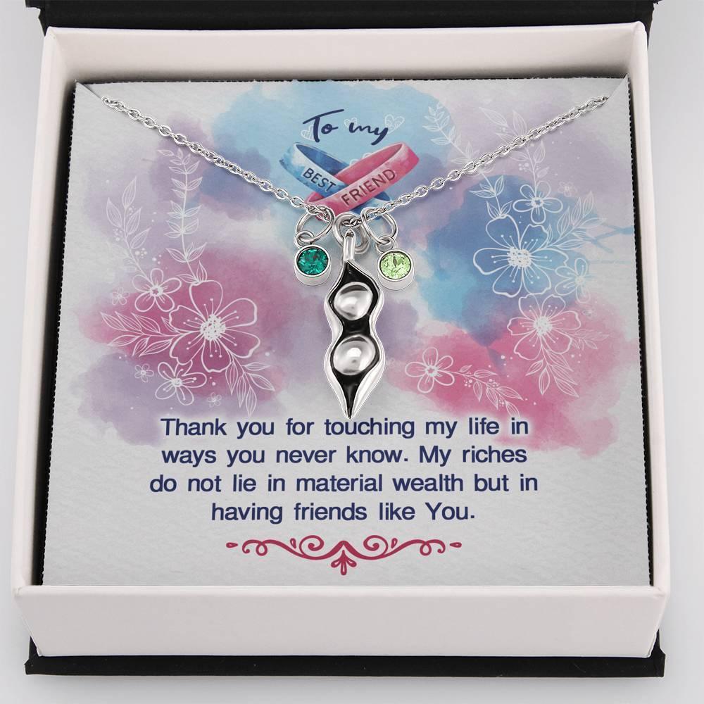 Two Peas in a Pod Bestfriend Necklace, Gift for Bestfriend, - plusminusco.com
