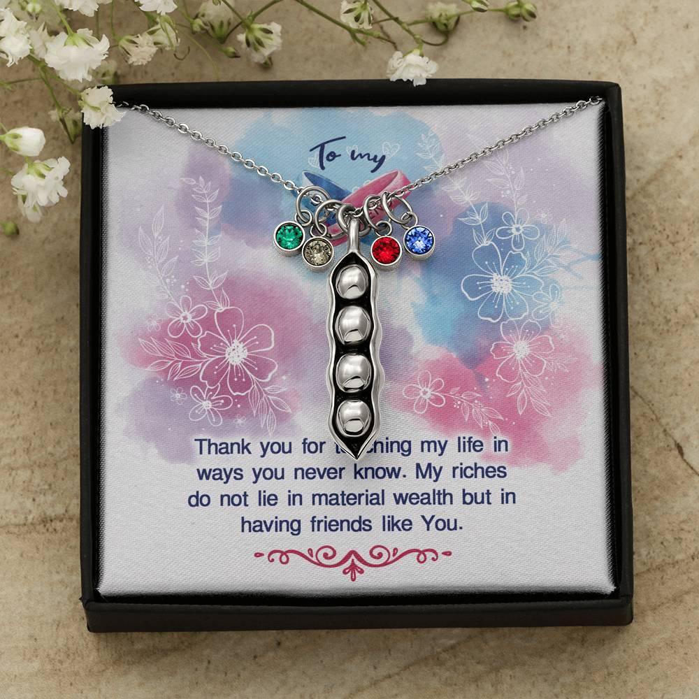 Two Peas in a Pod Bestfriend Necklace, Gift for Bestfriend, - plusminusco.com