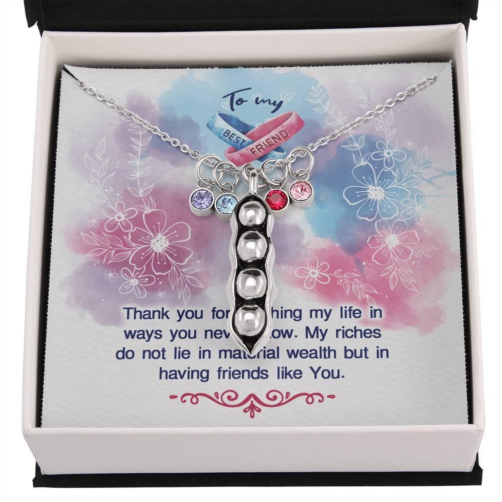 Two Peas in a Pod Bestfriend Necklace, Gift for Bestfriend, - plusminusco.com