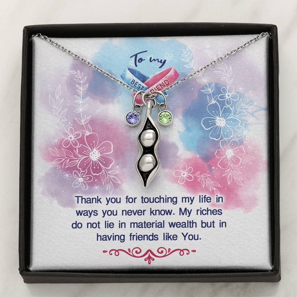 Two Peas in a Pod Bestfriend Necklace, Gift for Bestfriend, - plusminusco.com