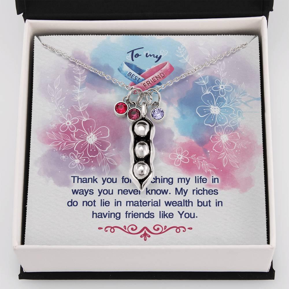 Two Peas in a Pod Bestfriend Necklace, Gift for Bestfriend, - plusminusco.com