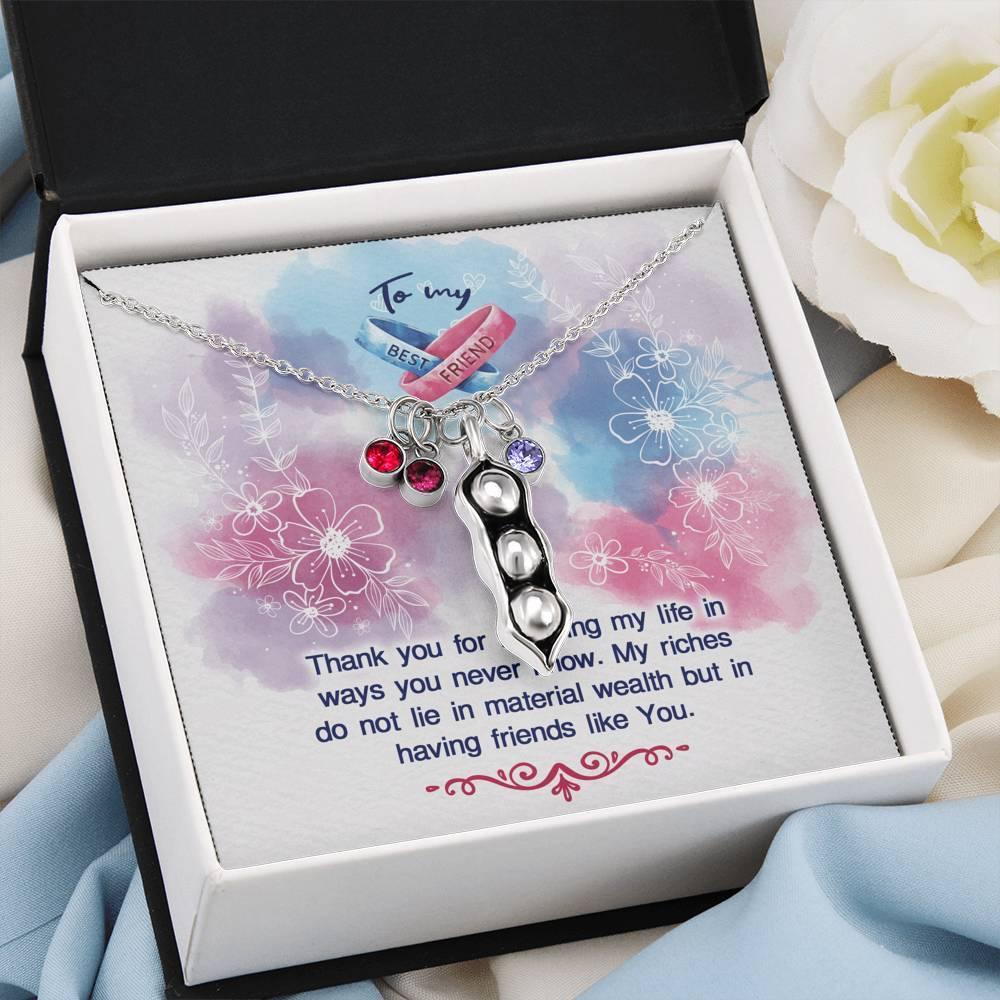 Two Peas in a Pod Bestfriend Necklace, Gift for Bestfriend, - plusminusco.com