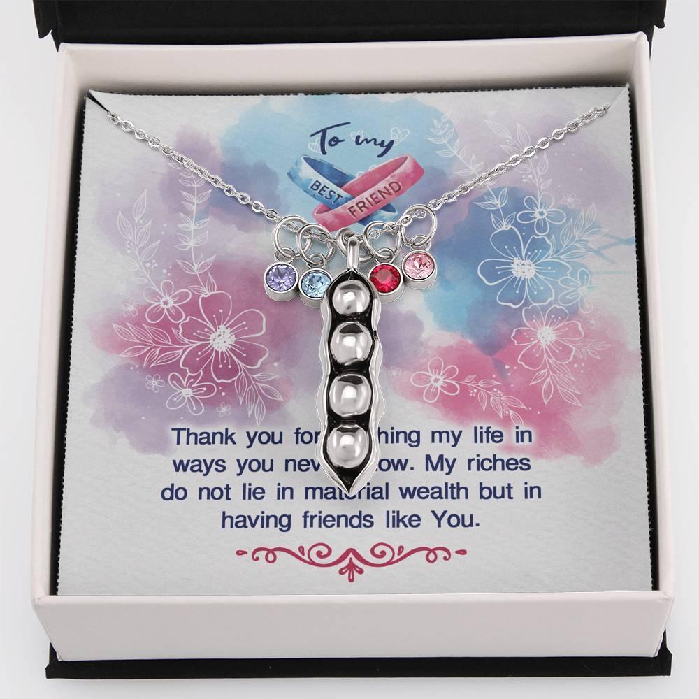 Two Peas in a Pod Bestfriend Necklace, Gift for Bestfriend, - plusminusco.com