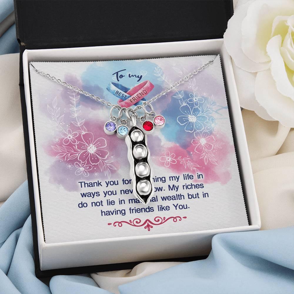 Two Peas in a Pod Bestfriend Necklace, Gift for Bestfriend, - plusminusco.com